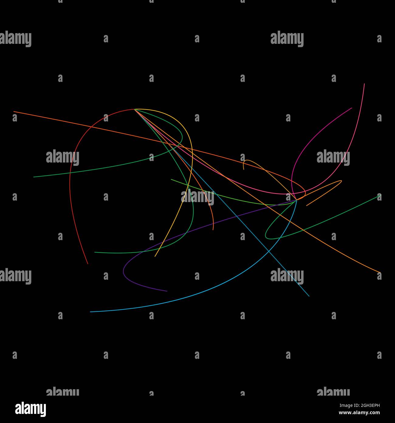Random curvy, squiggly, tangled lines. Knot, loop, billowy freeform ...