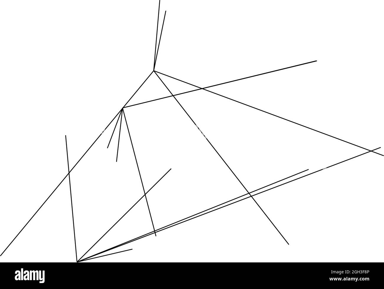 Random structure of angular, geometric lines element. Irregular ...