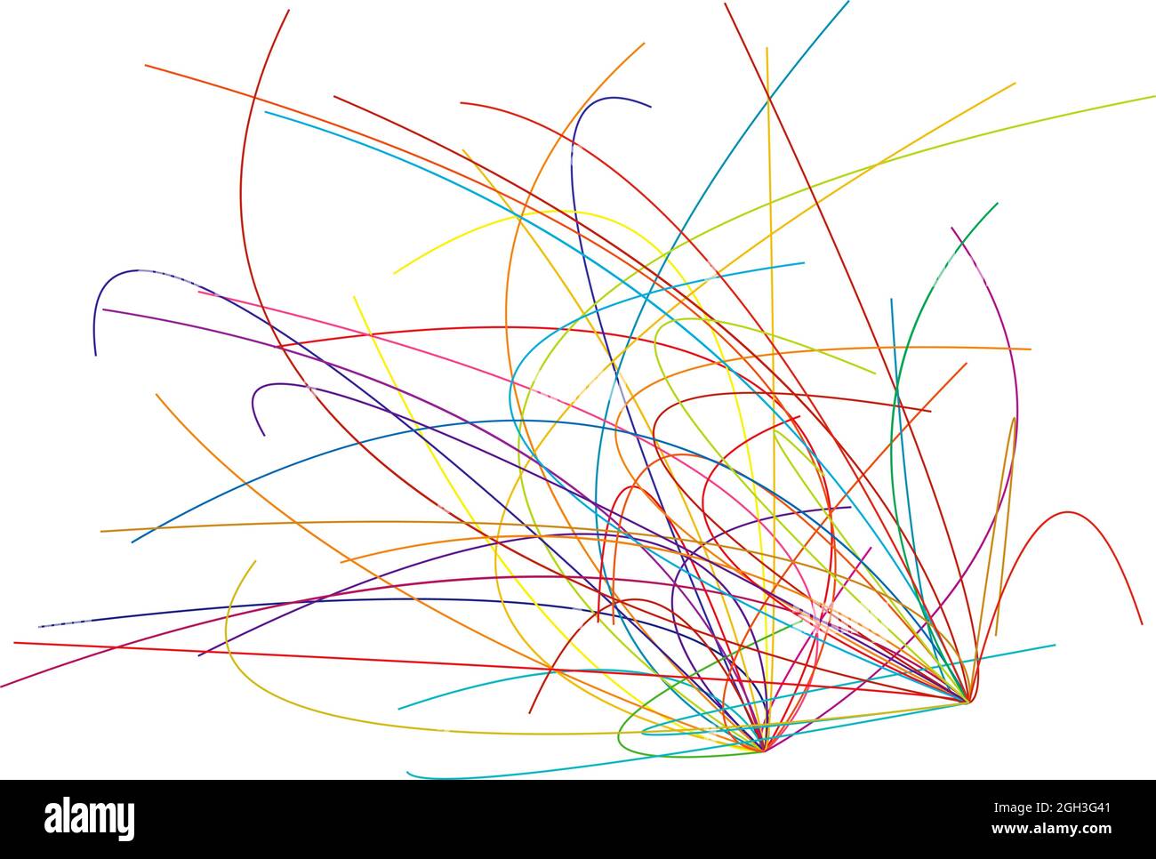 Random curvy, squiggly, tangled lines. Knot, loop, billowy freeform ...