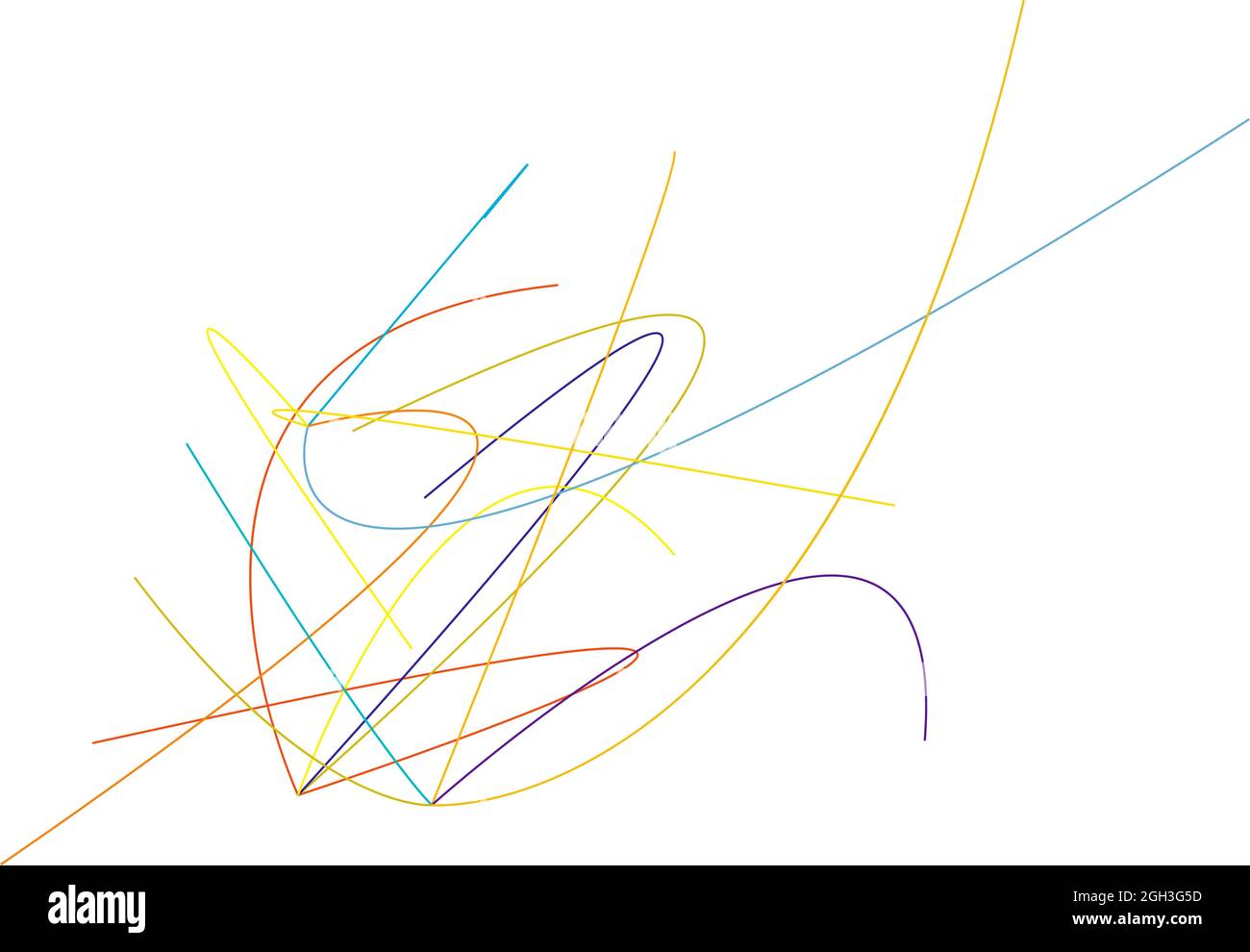 Random curvy, squiggly, tangled lines. Knot, loop, billowy freeform ...