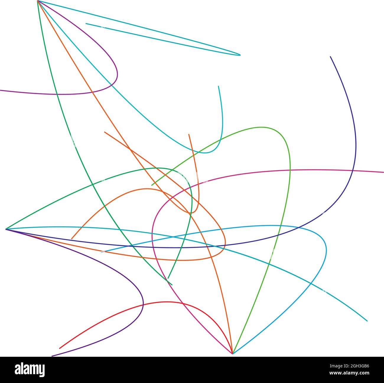 Random curvy, squiggly, tangled lines. Knot, loop, billowy freeform ...