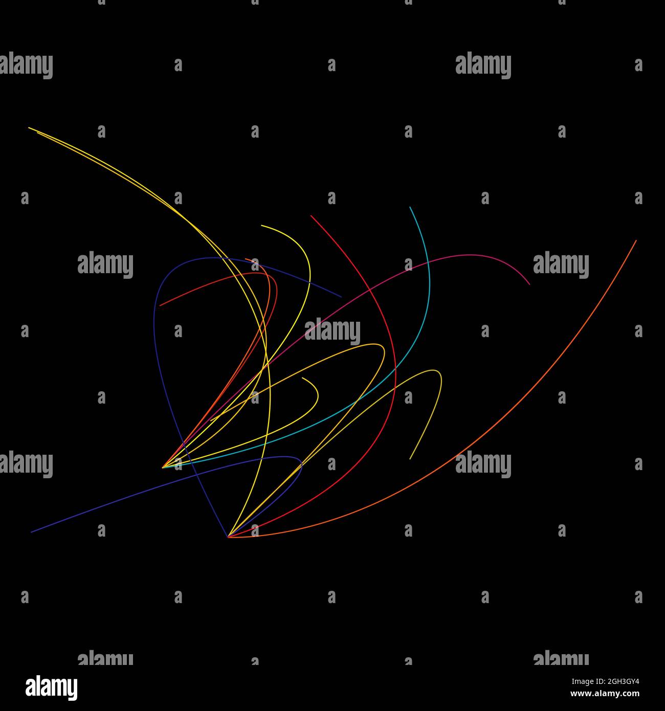 Random curvy, squiggly, tangled lines. Knot, loop, billowy freeform ...