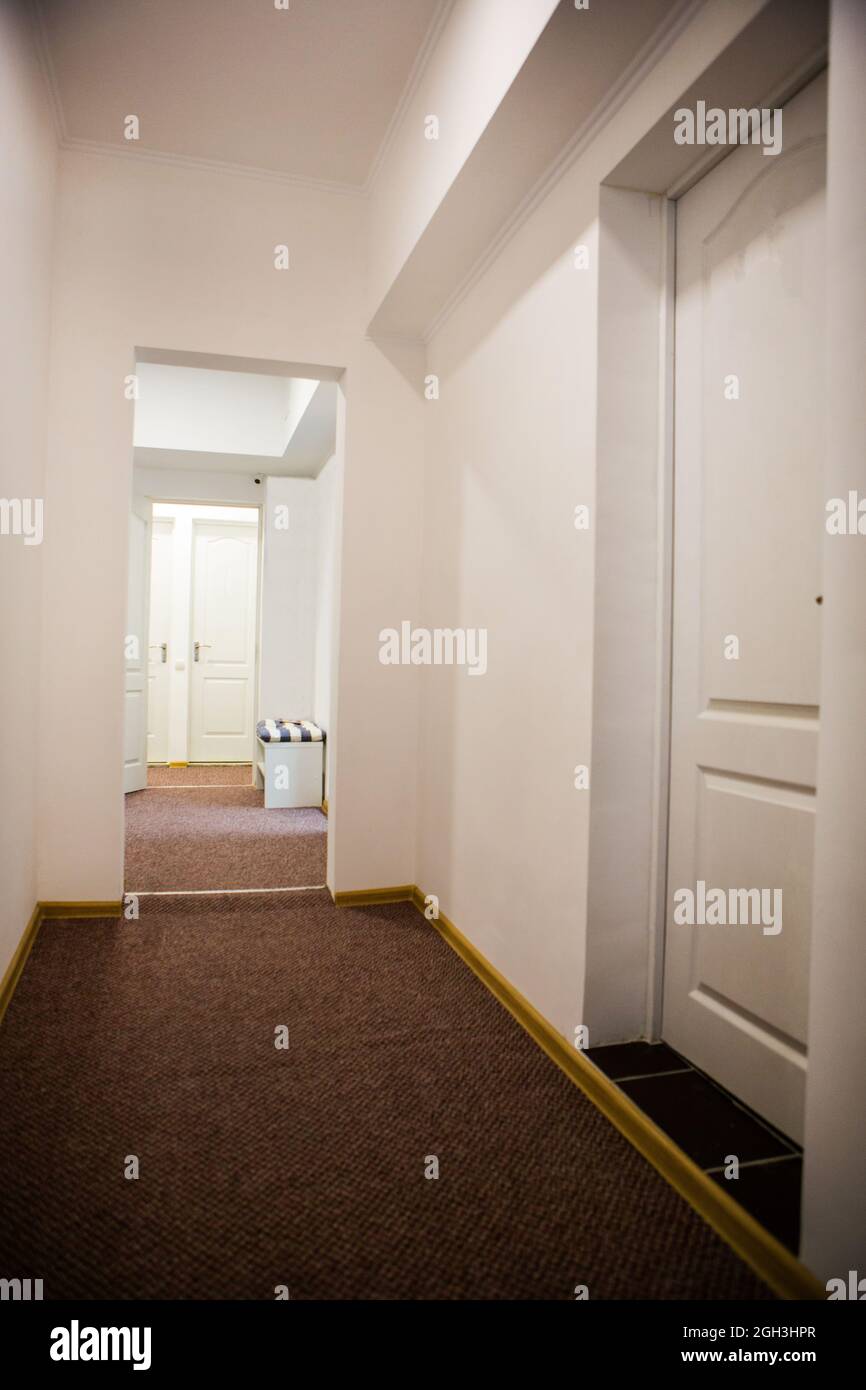 Hall with many doors Stock Photo Alamy