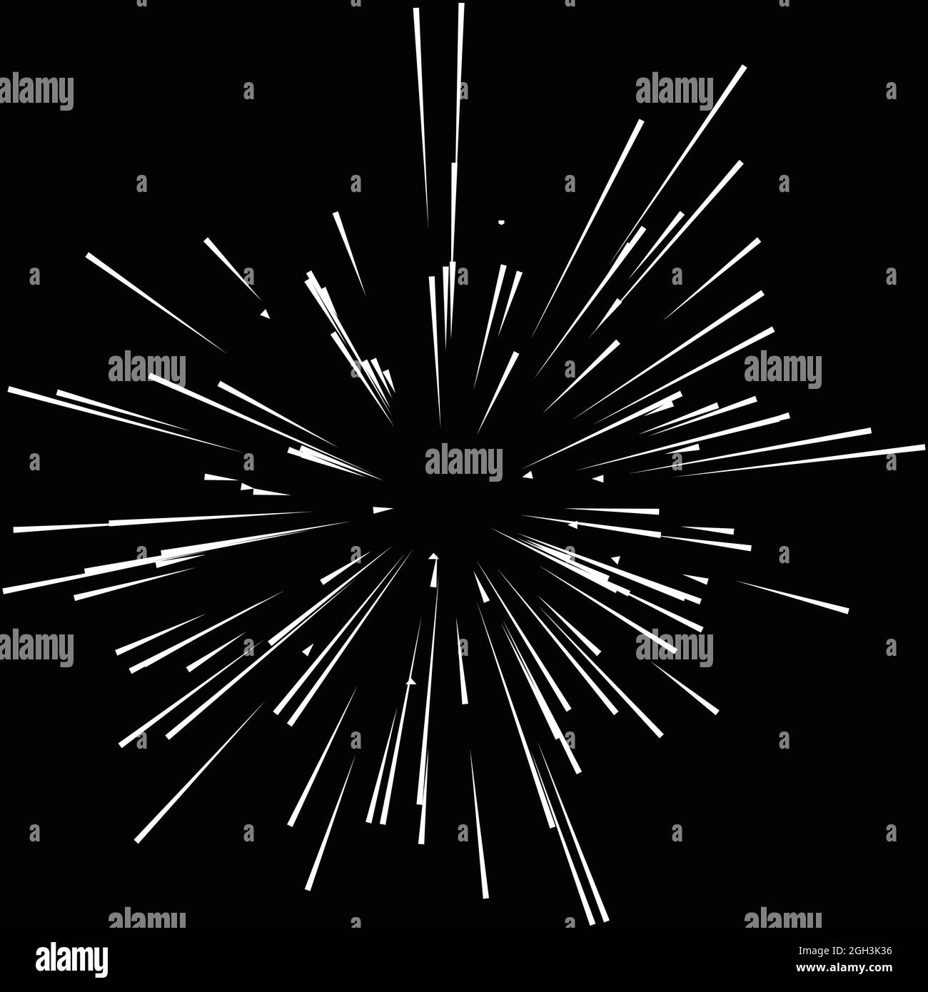 Radial, radiating dynamic rays, beams lines. Starburst, sunburst