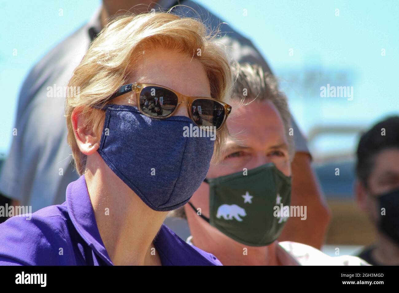 Los Angeles, USA. 04th Sep, 2021. Senator Elizabeth Warren at a 'Vote No' rally in Los Angeles, California on September 4, 2021. (Photo by Conor Duffy/Sipa USA) Credit: Sipa USA/Alamy Live News Stock Photo