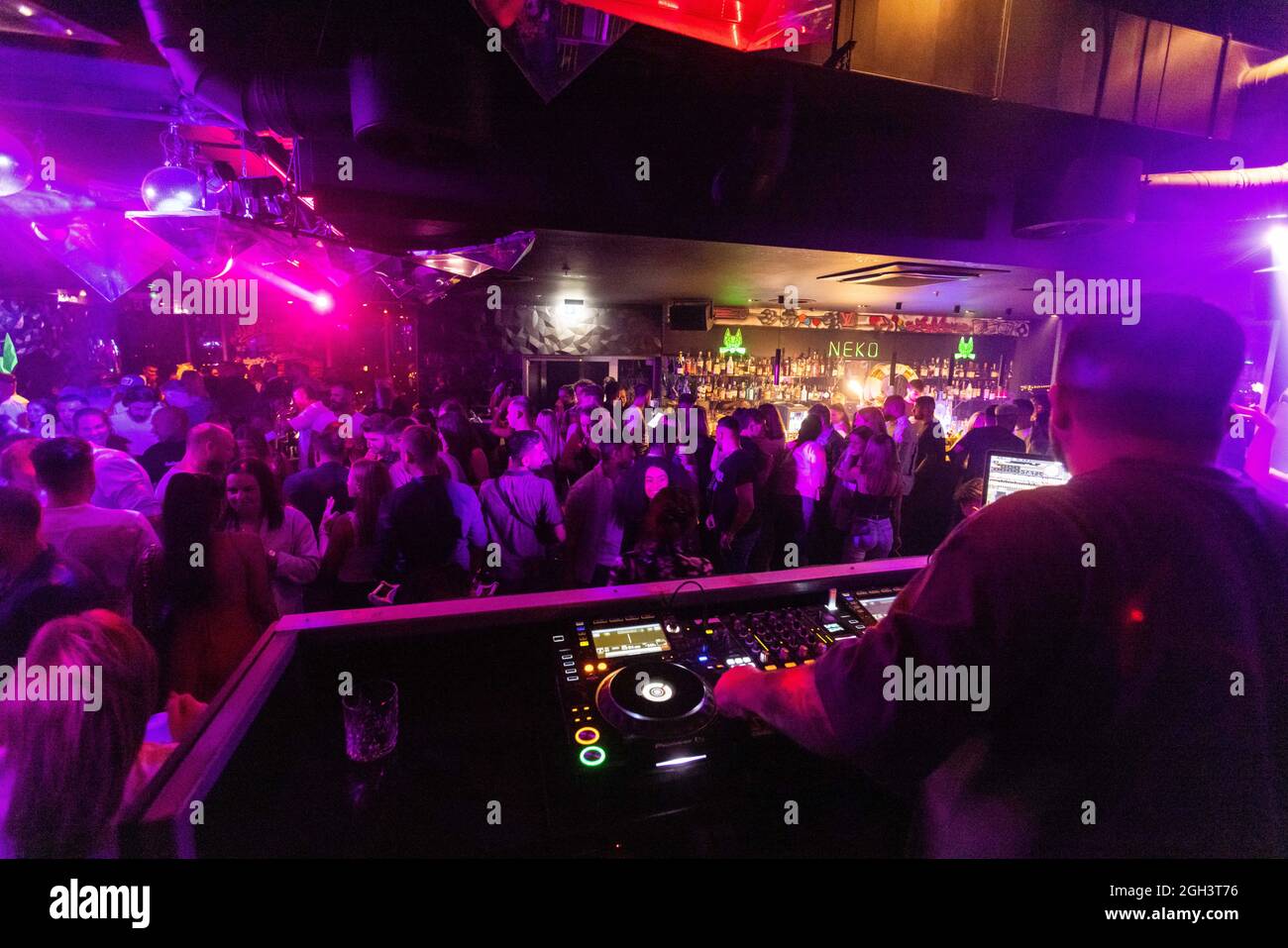 Freiburg, Germany. 05th Sep, 2021. People dance on the dance floor at