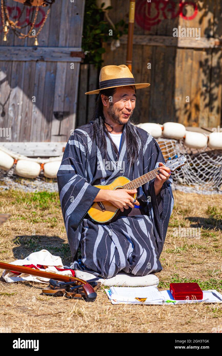Japanese performer at the 2021 Richmond Maritime Fastival in Steveston British Columbia Canada Stock Photo