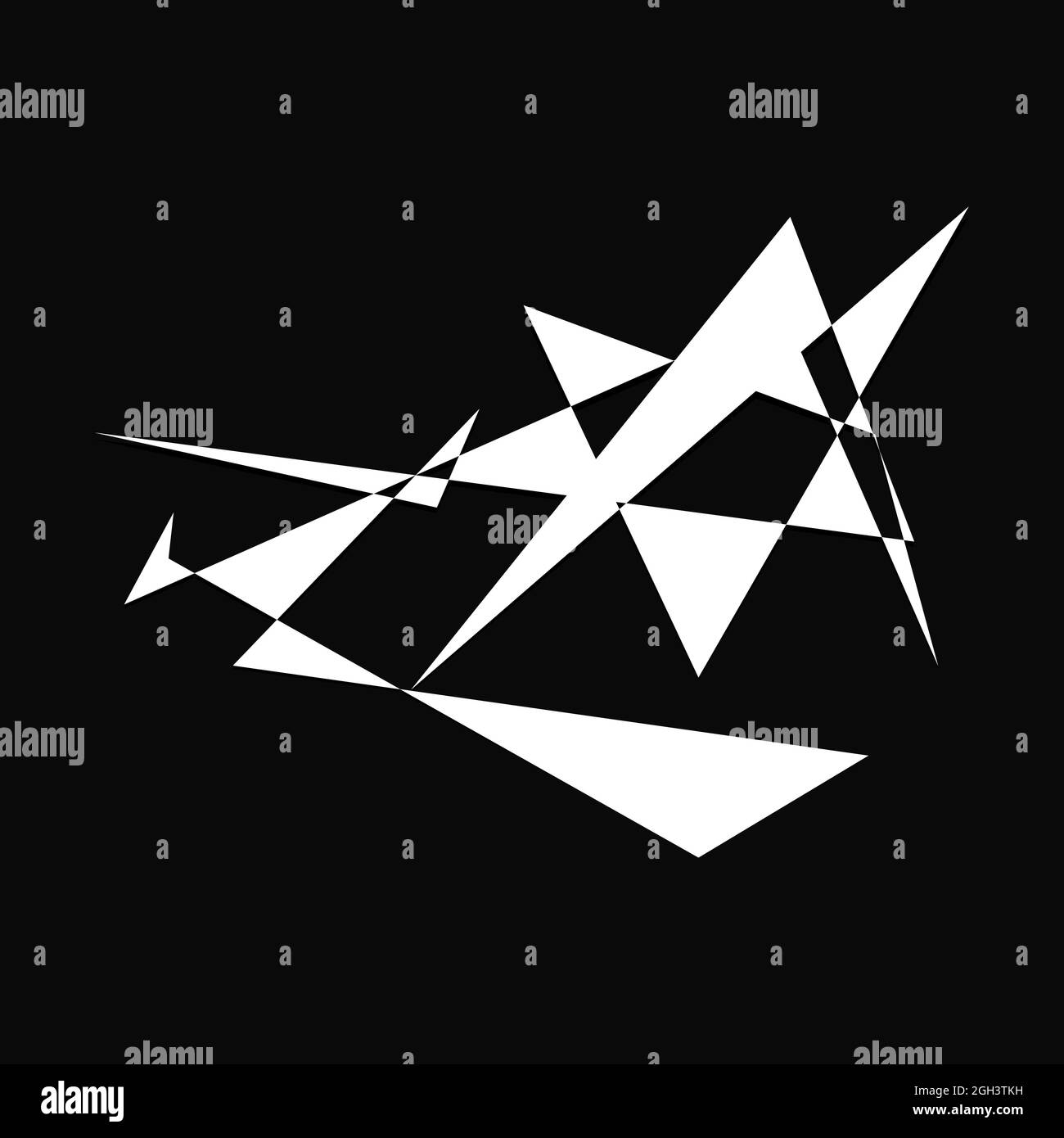 Edgy, ruptured, shatter, splinter shape, design element. Random ...