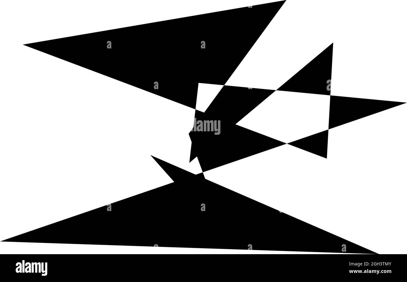 Edgy, ruptured, shatter, splinter shape, design element. Random ...