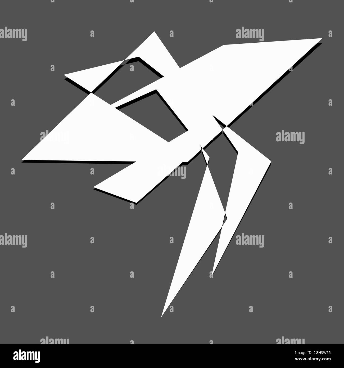 Edgy, ruptured, shatter, splinter shape, design element. Random ...