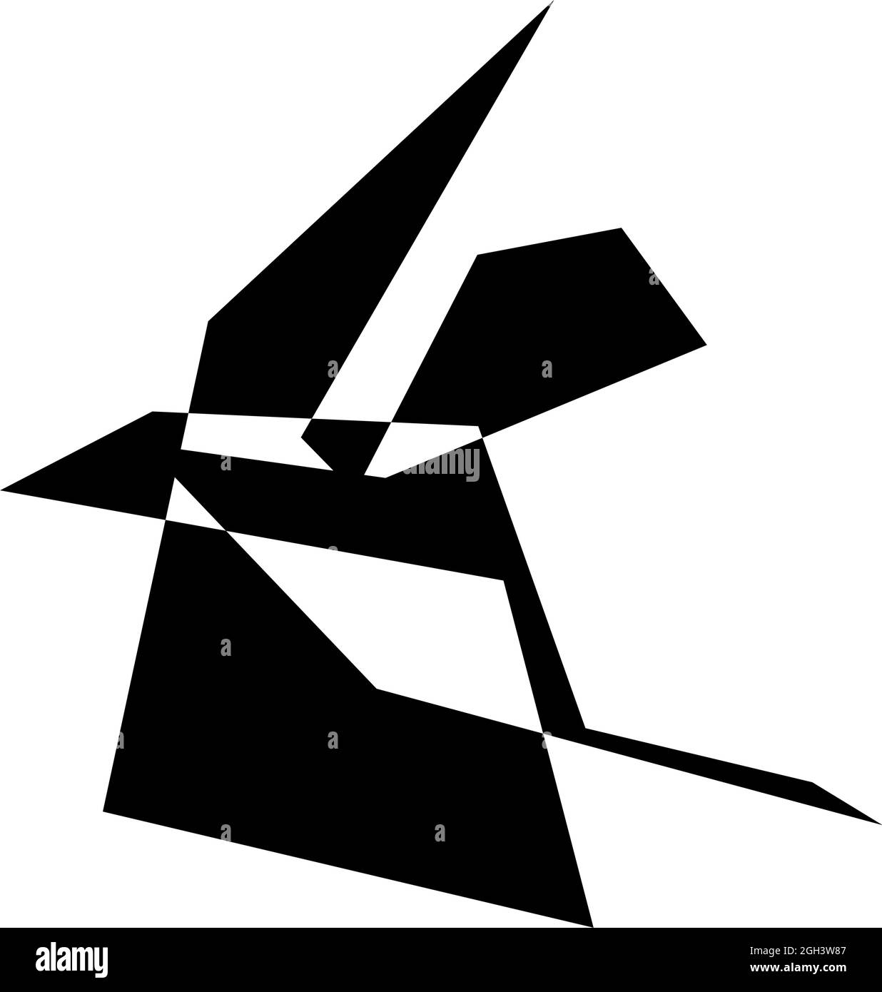 Edgy, ruptured, shatter, splinter shape, design element. Random ...