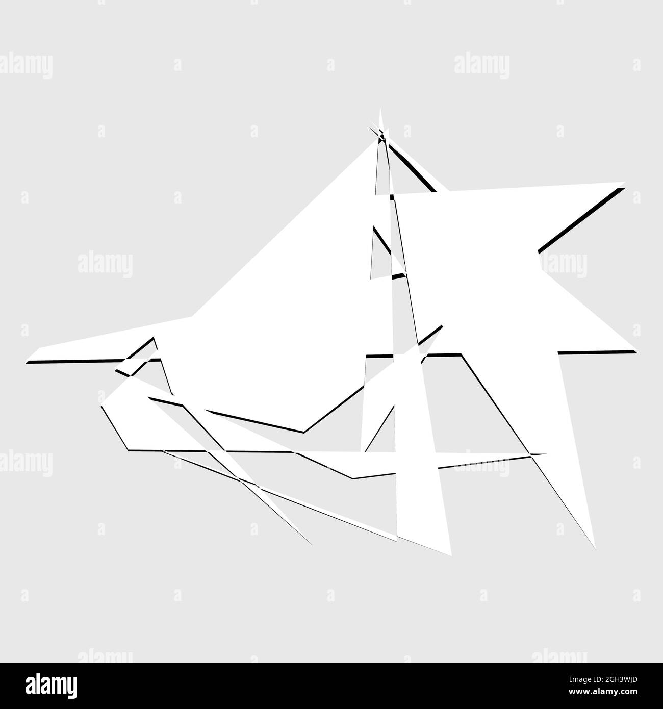 Edgy, ruptured, shatter, splinter shape, design element. Random ...