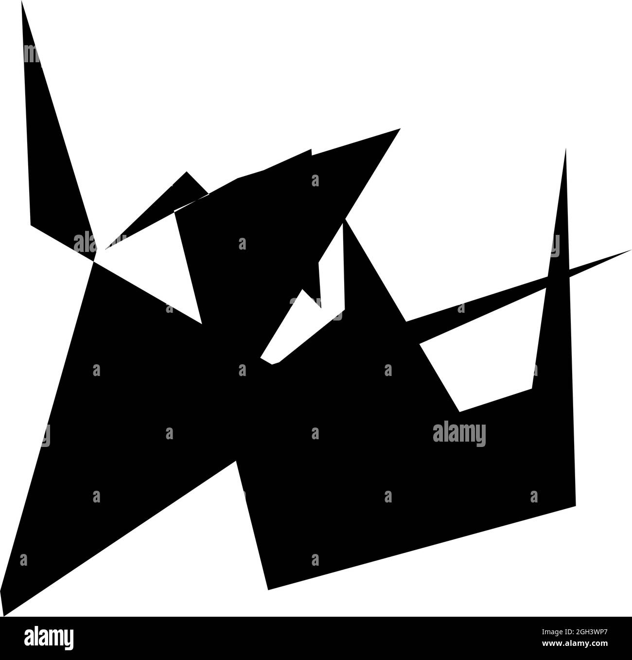 Edgy, ruptured, shatter, splinter shape, design element. Random ...