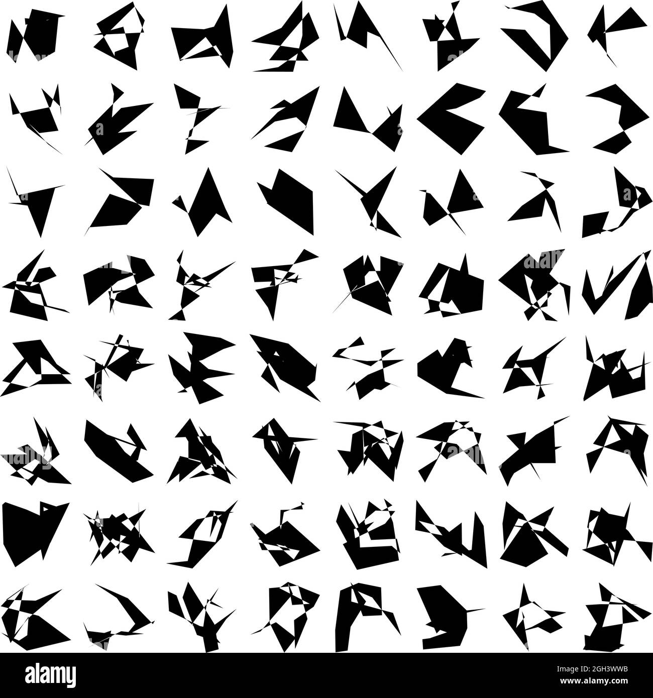 Edgy, ruptured, shatter, splinter shape, design element. Random ...