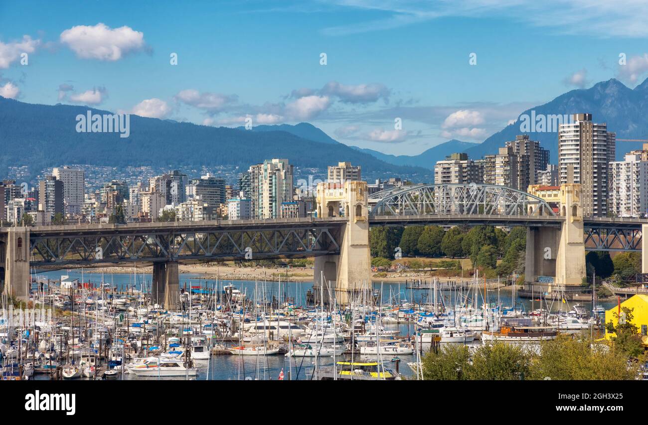 View of Burrard Bridge and False Creek in a Modern City on the West ...