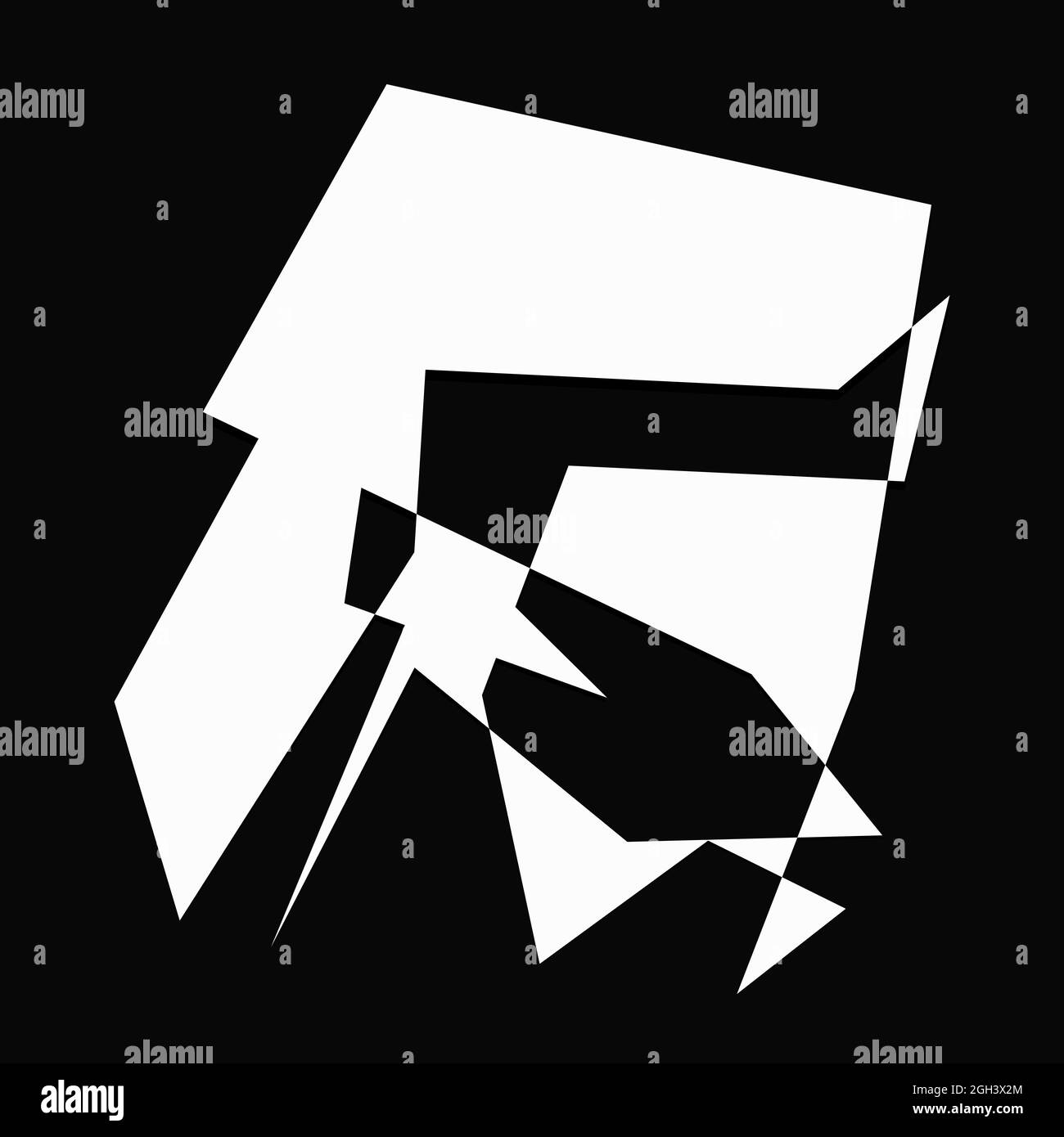 Edgy, ruptured, shatter, splinter shape, design element. Random ...