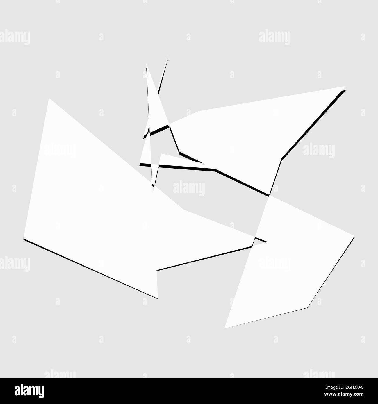 Edgy, ruptured, shatter, splinter shape, design element. Random ...