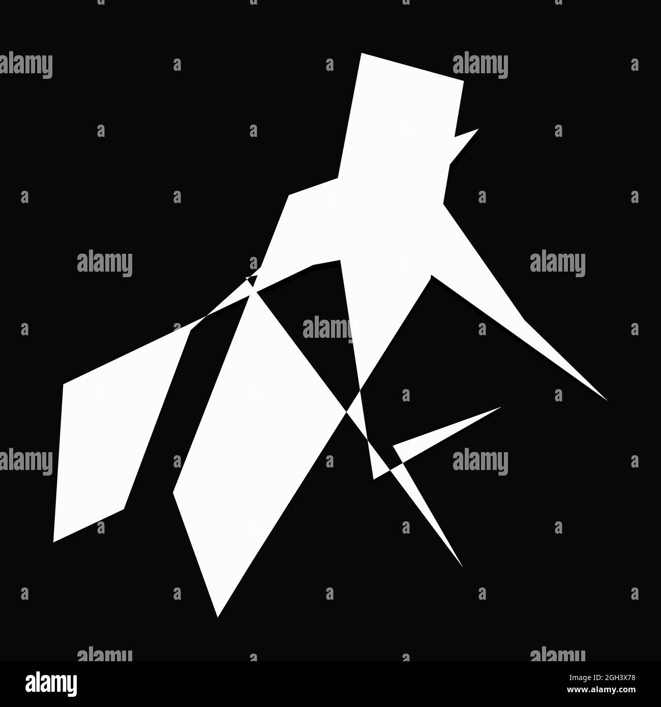 Edgy, ruptured, shatter, splinter shape, design element. Random ...