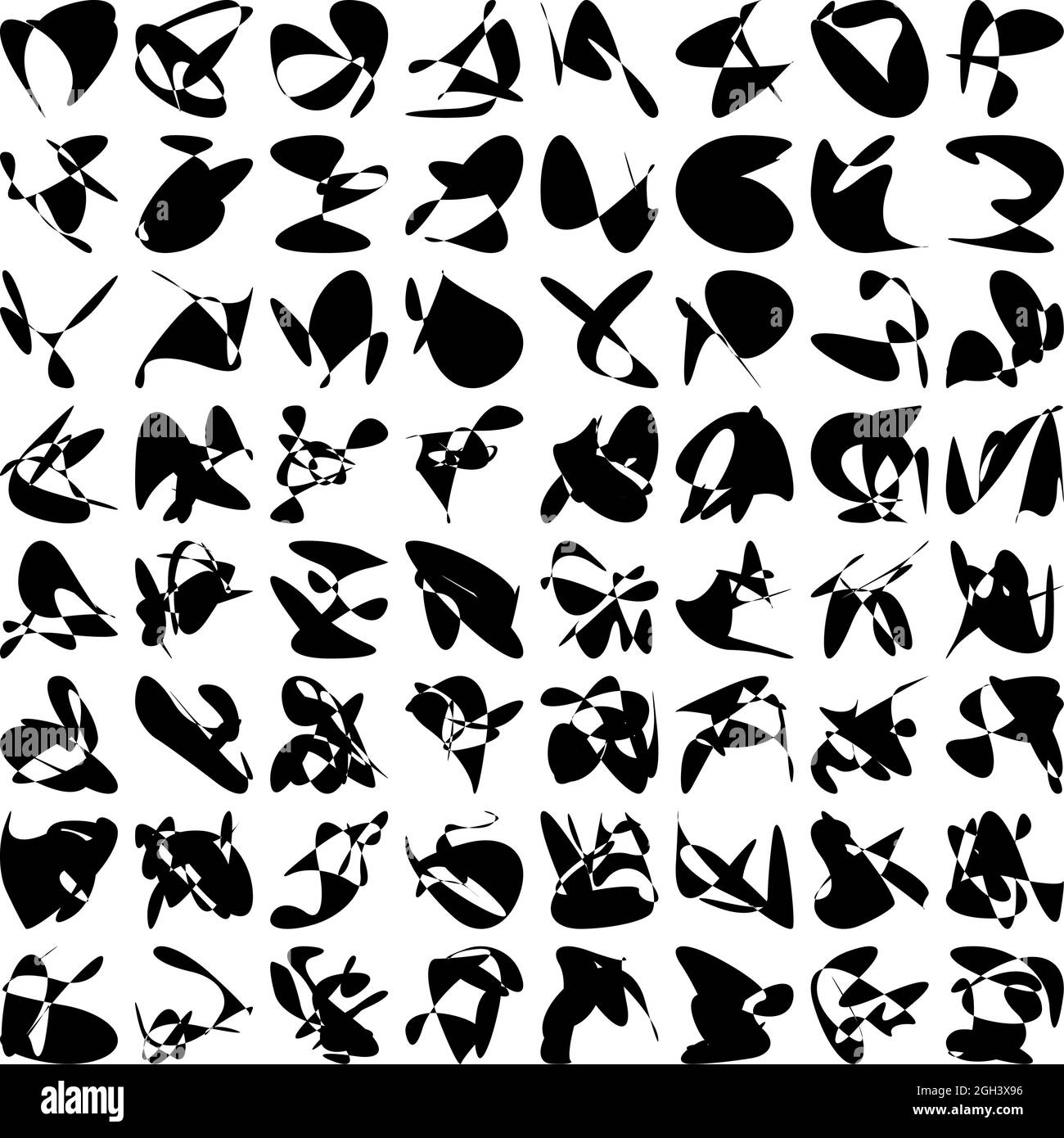 Random curvy, squiggle, freehand abstract shape. Squiggle, wriggle ...