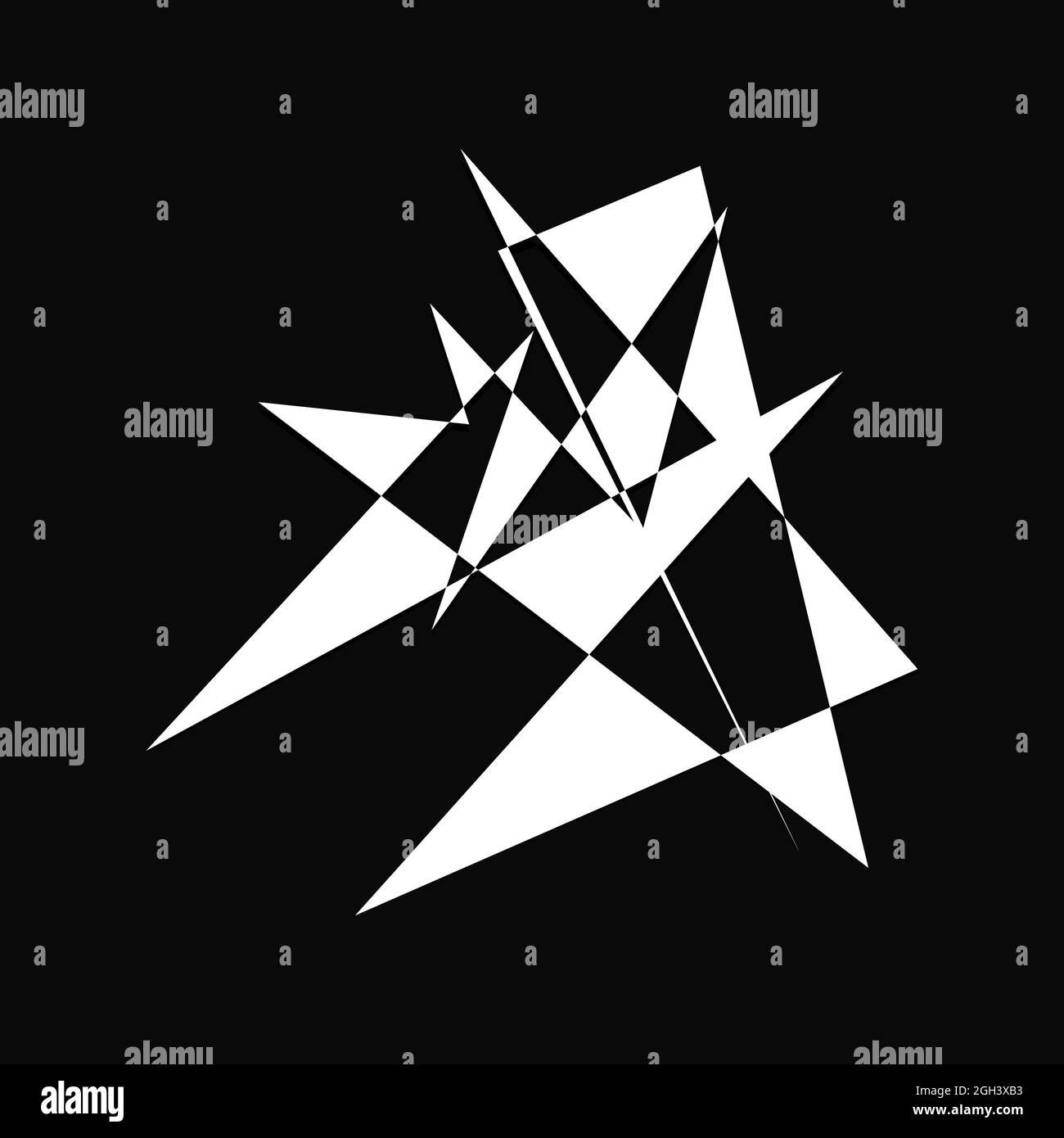 Edgy, ruptured, shatter, splinter shape, design element. Random ...