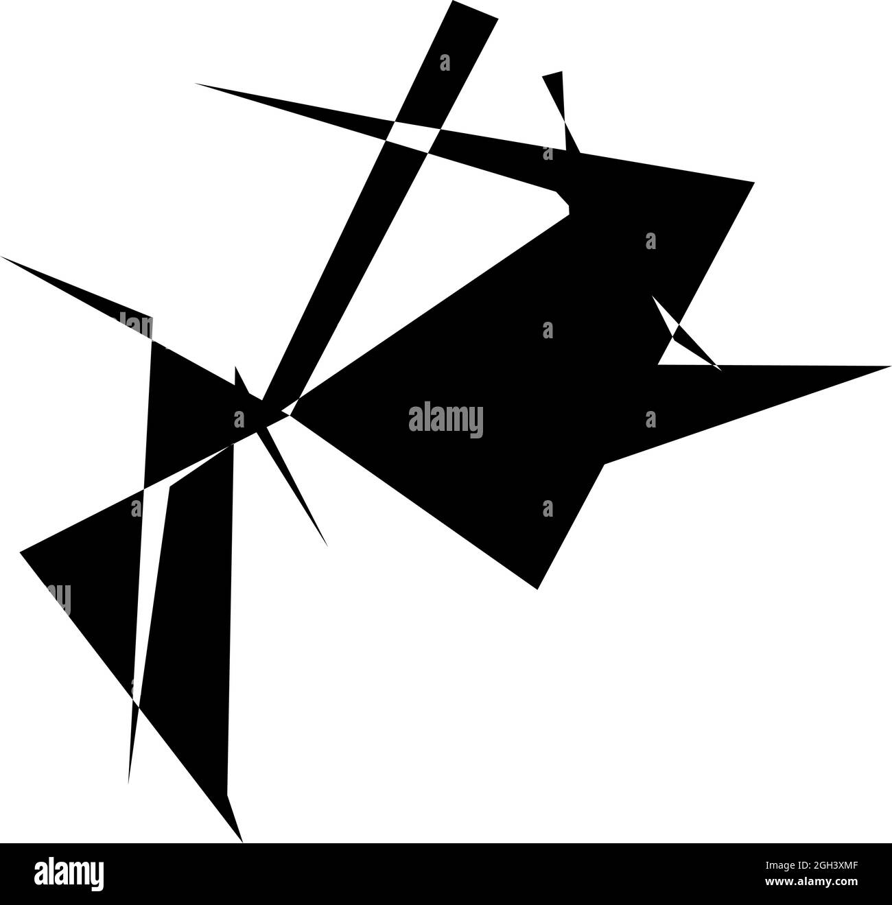 Edgy, ruptured, shatter, splinter shape, design element. Random ...