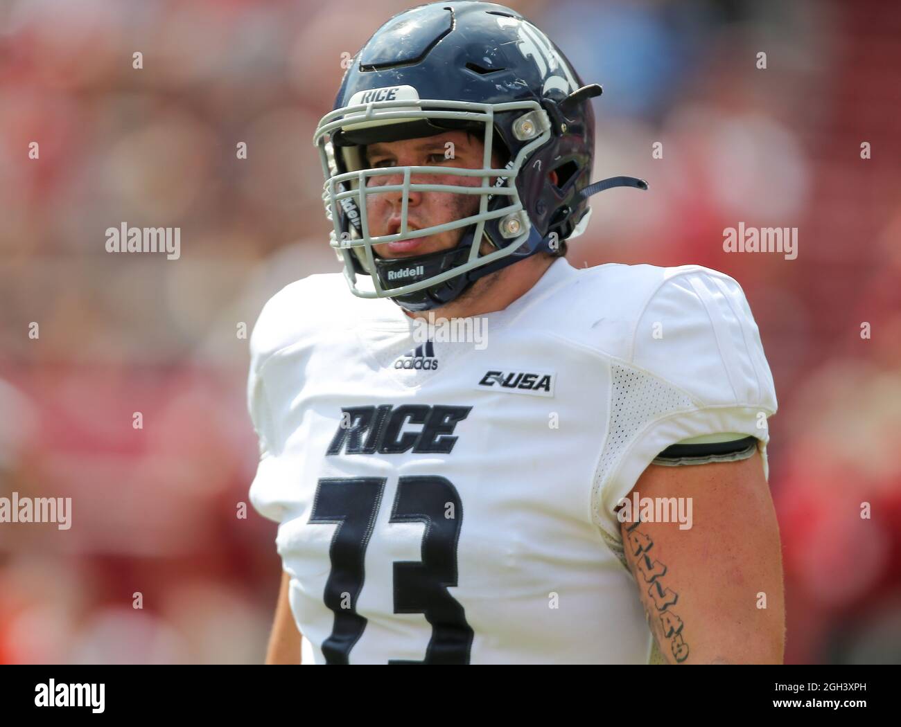 September 4, 2021: Rice offensive lineman Cole Garcia #73 comes off the ...