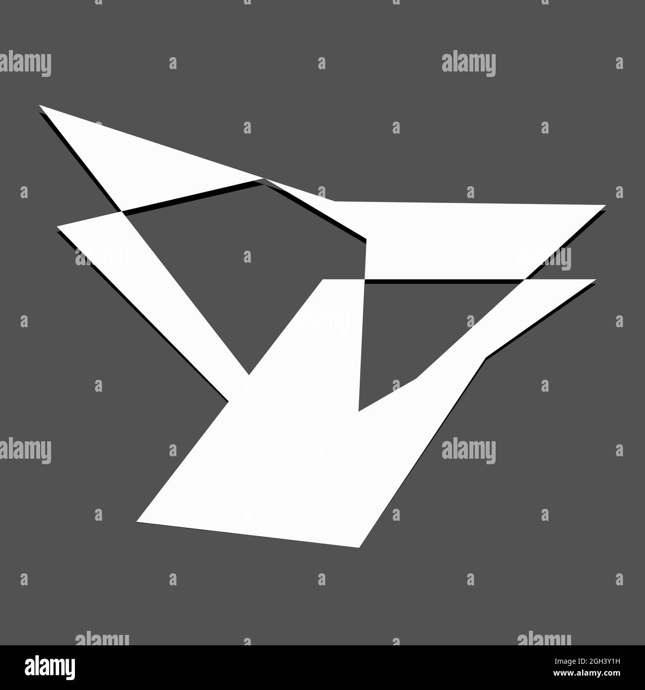 Edgy, ruptured, shatter, splinter shape, design element. Random ...