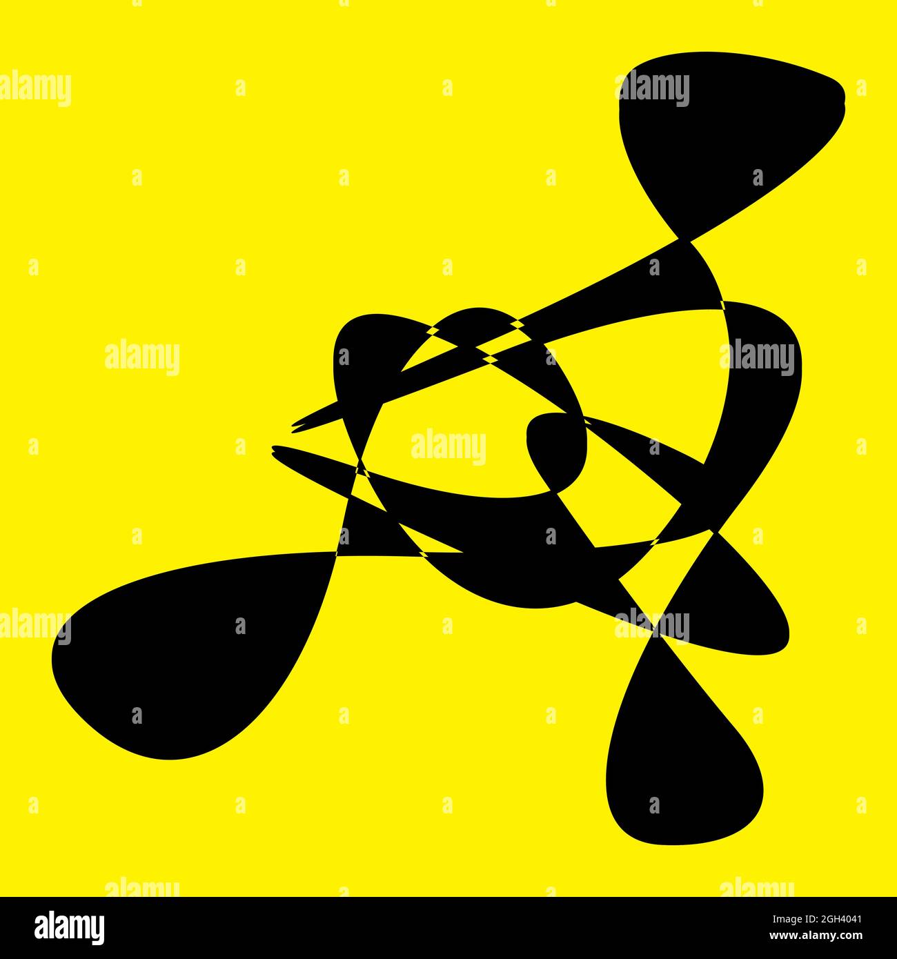 Random curvy, squiggle, freehand abstract shape. Squiggle, wriggle ...
