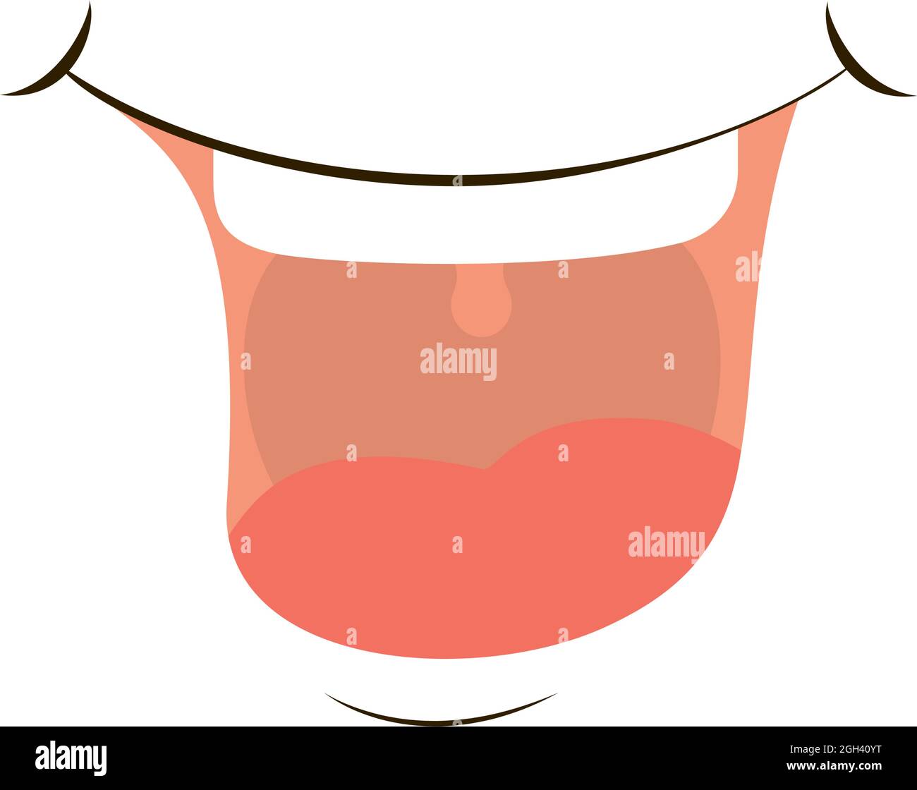 Cartoon smile mouth with teeth and tongue Stock Vector Image & Art - Alamy