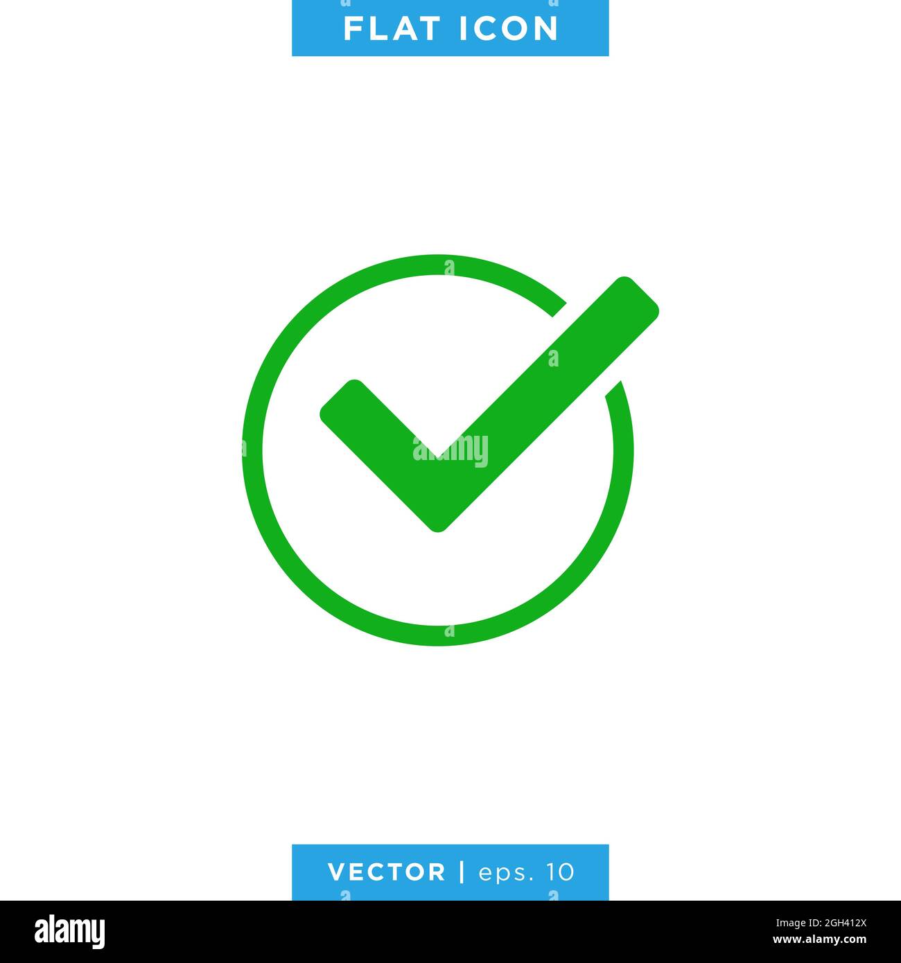 Check mark icon vector stock illustration design template. Vector eps 10. Stock Vector