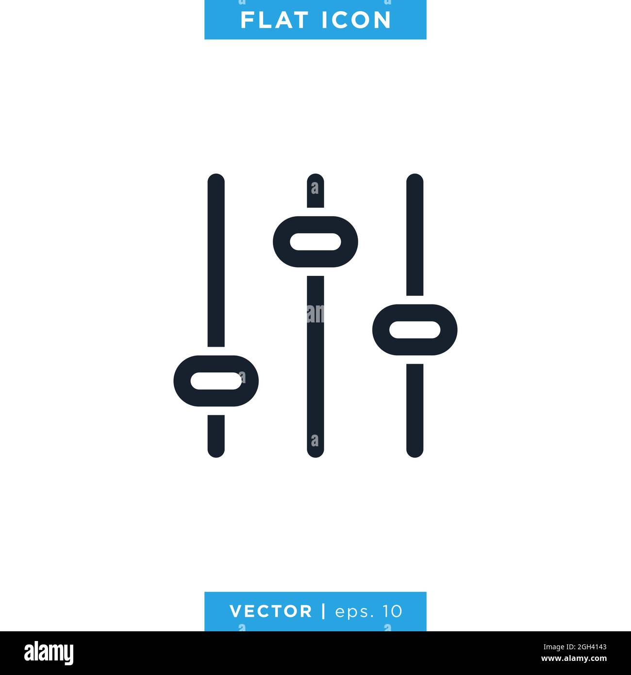 Equalizer icon vector stock illustration design template. Vector eps 10. Stock Vector