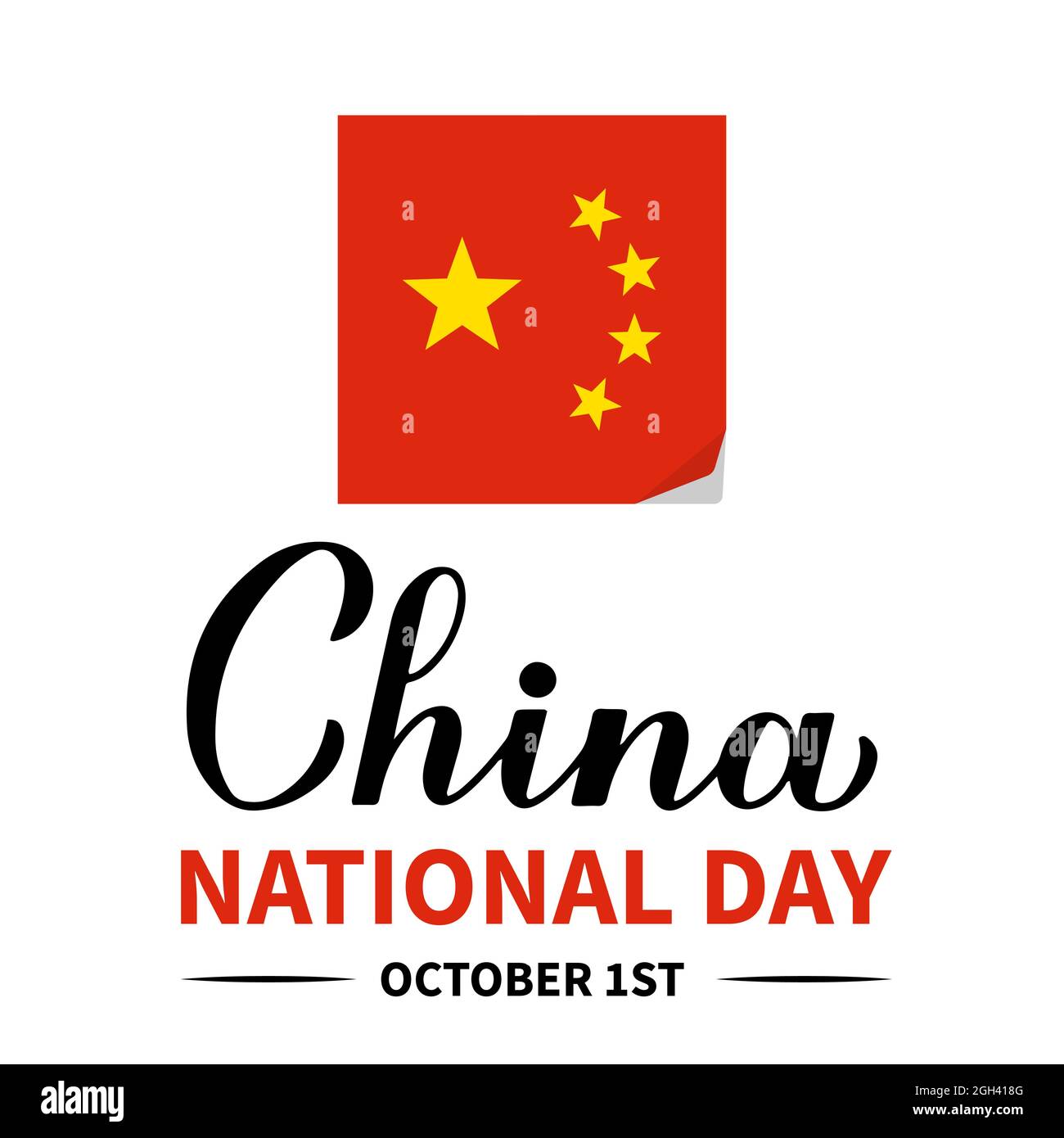 China National Day typography poster. Chinese holiday celebrated on