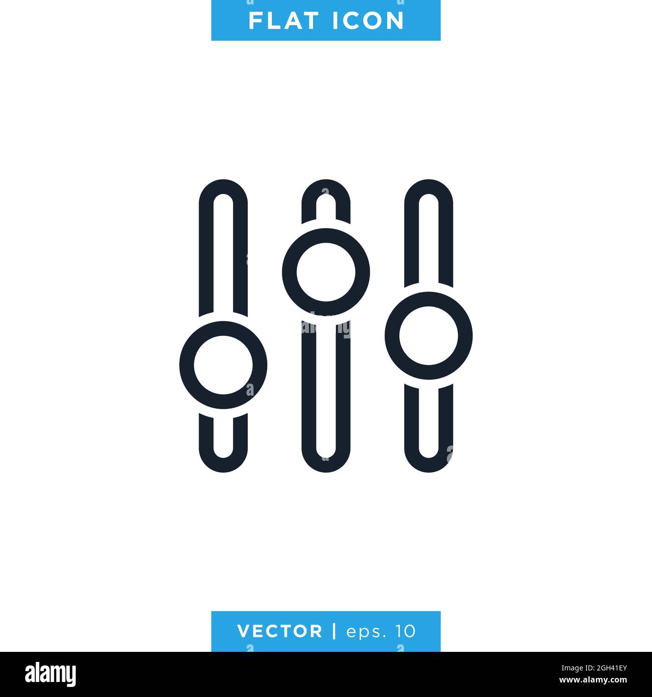 Equalizer icon vector stock illustration design template. Vector eps 10. Stock Vector