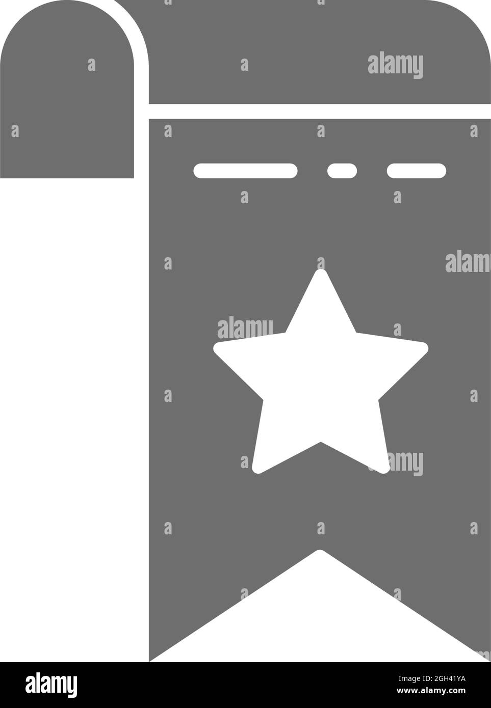 Bookmark, webpage marker grey icon. Isolated on white background Stock Vector
