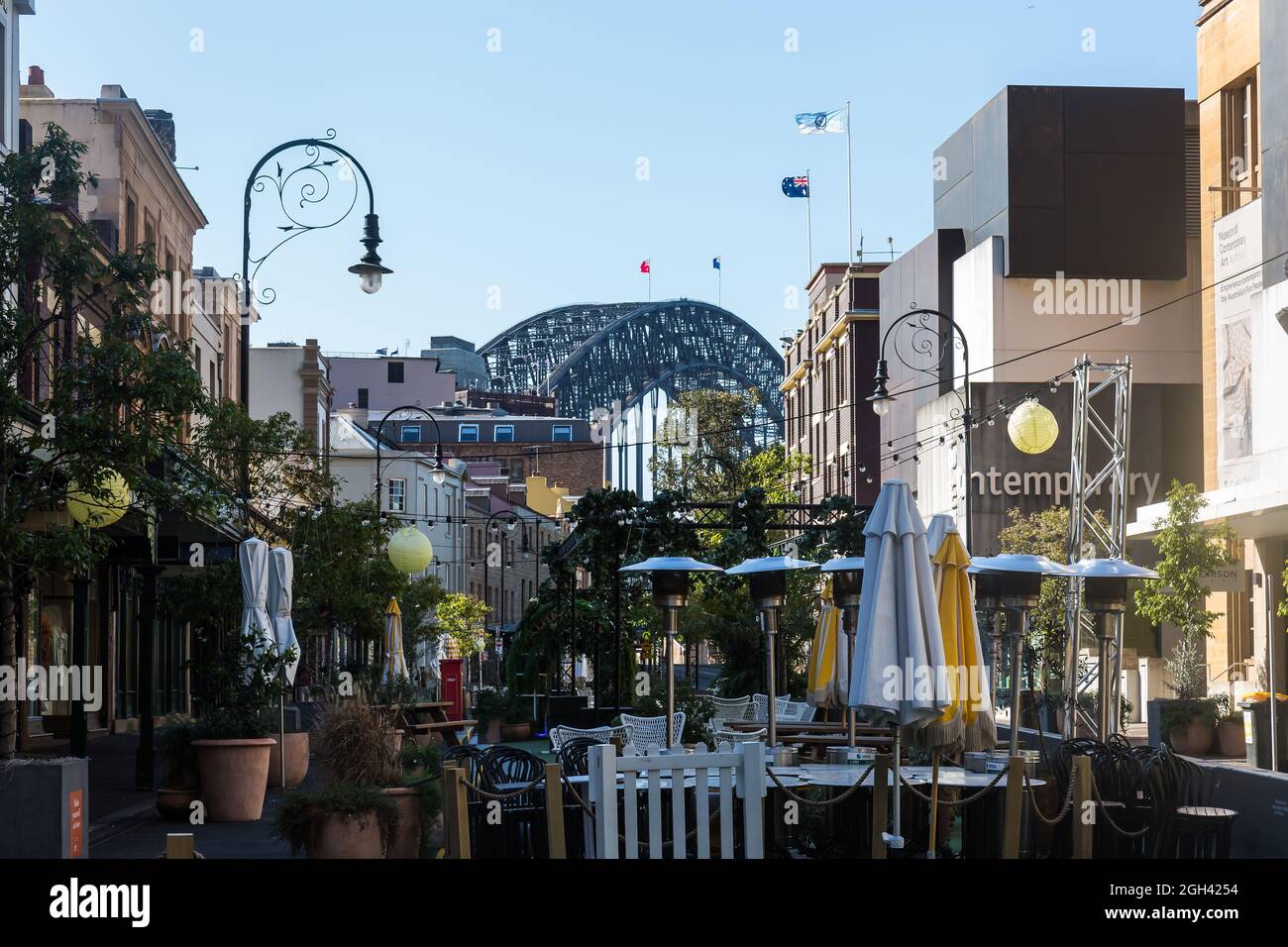 Sydney, Australia. Wednesday, 4th September 2021. The Sydney central business district looking very deserted as daily Covid-19 cases keep increasing. Stock Photo