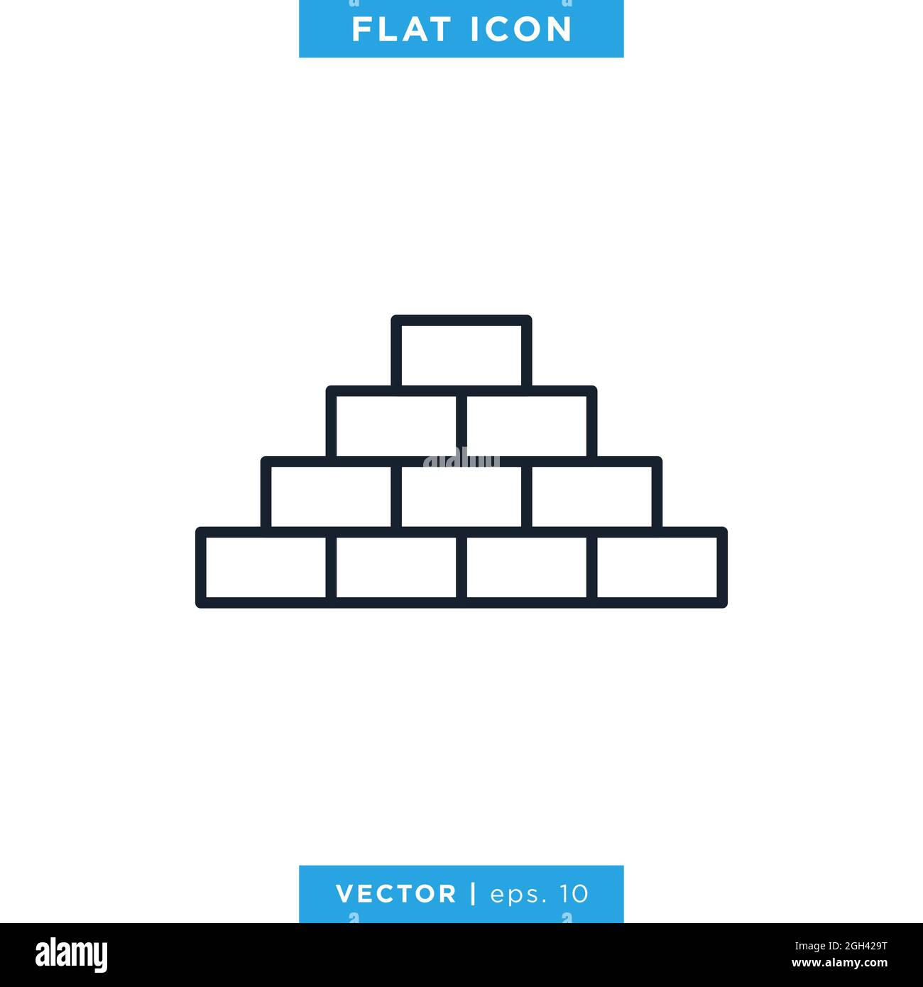 Brick wall icon vector stock Illustration design template. Vector eps 10. Editable stroke. Stock Vector