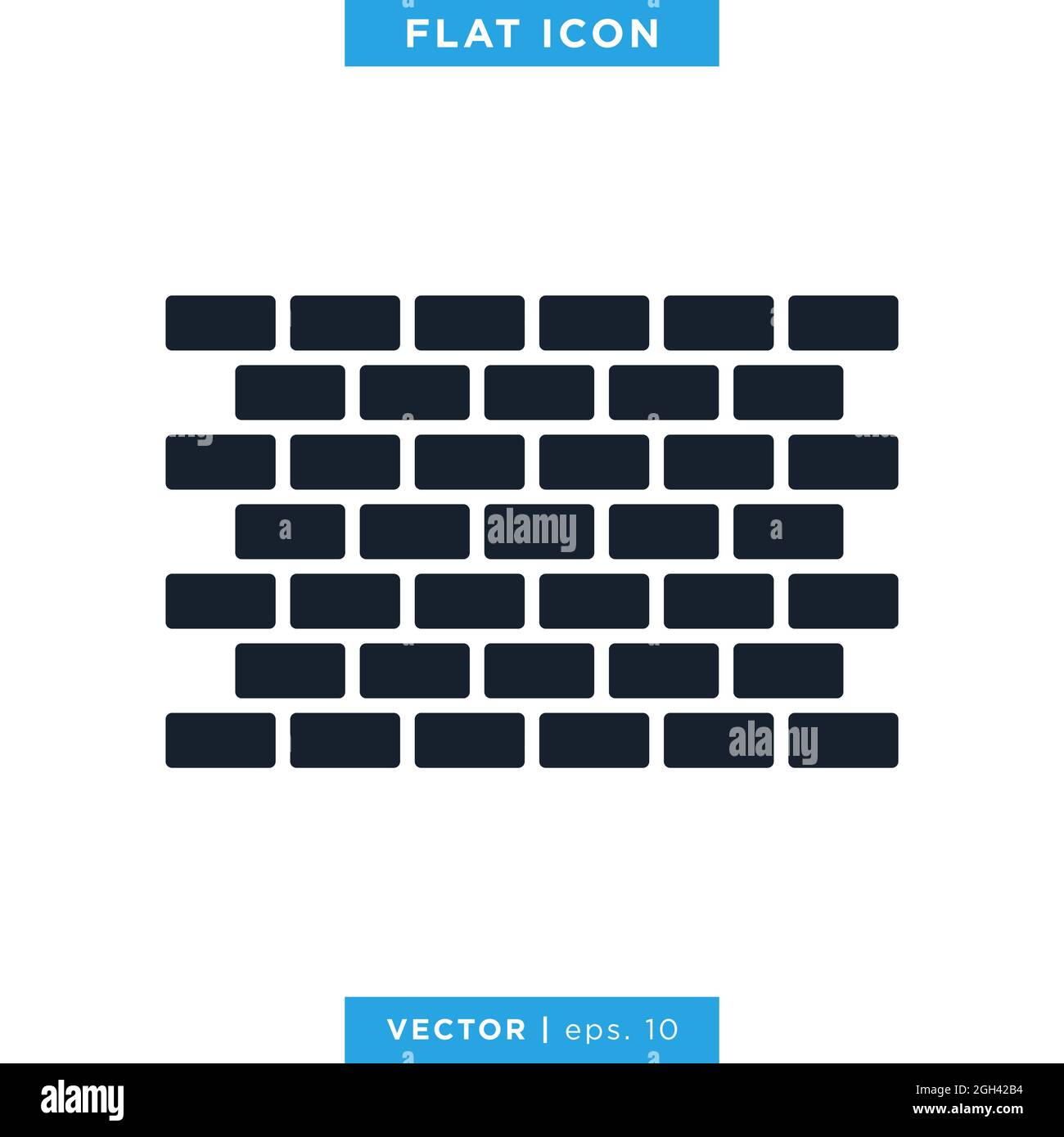 Brick wall icon vector stock Illustration design template. Vector eps 10. Stock Vector