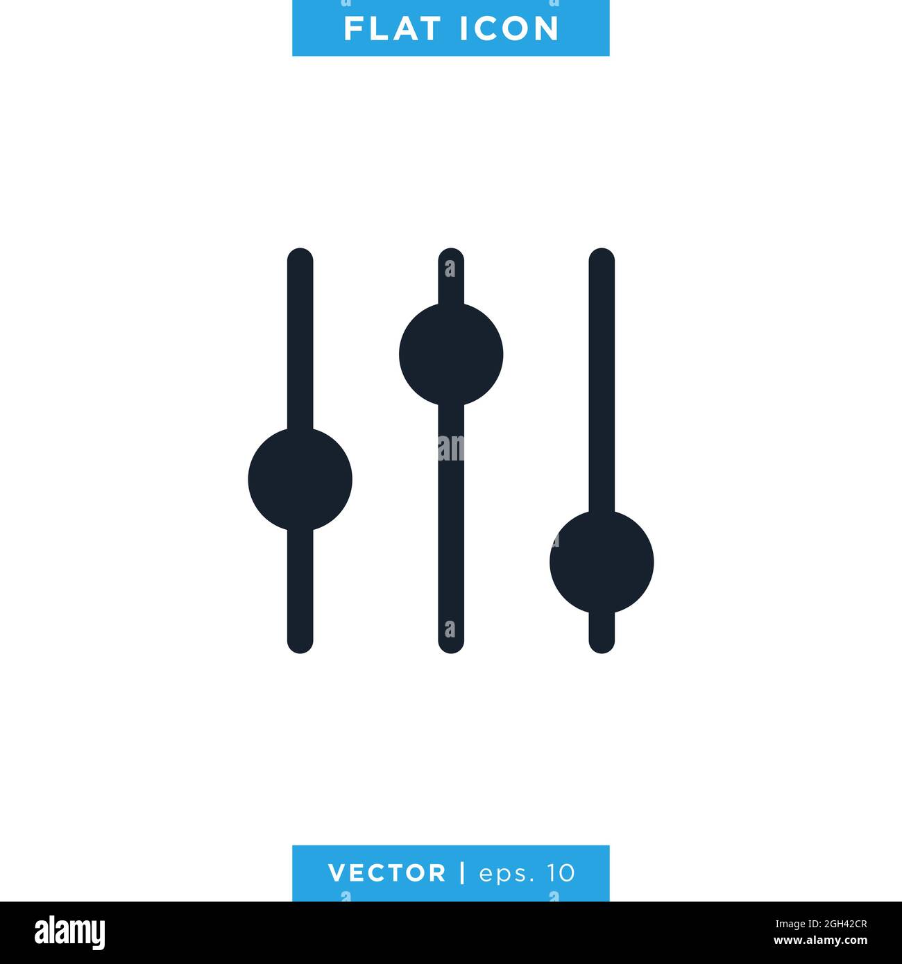 Equalizer icon vector stock illustration design template. Vector eps 10. Stock Vector