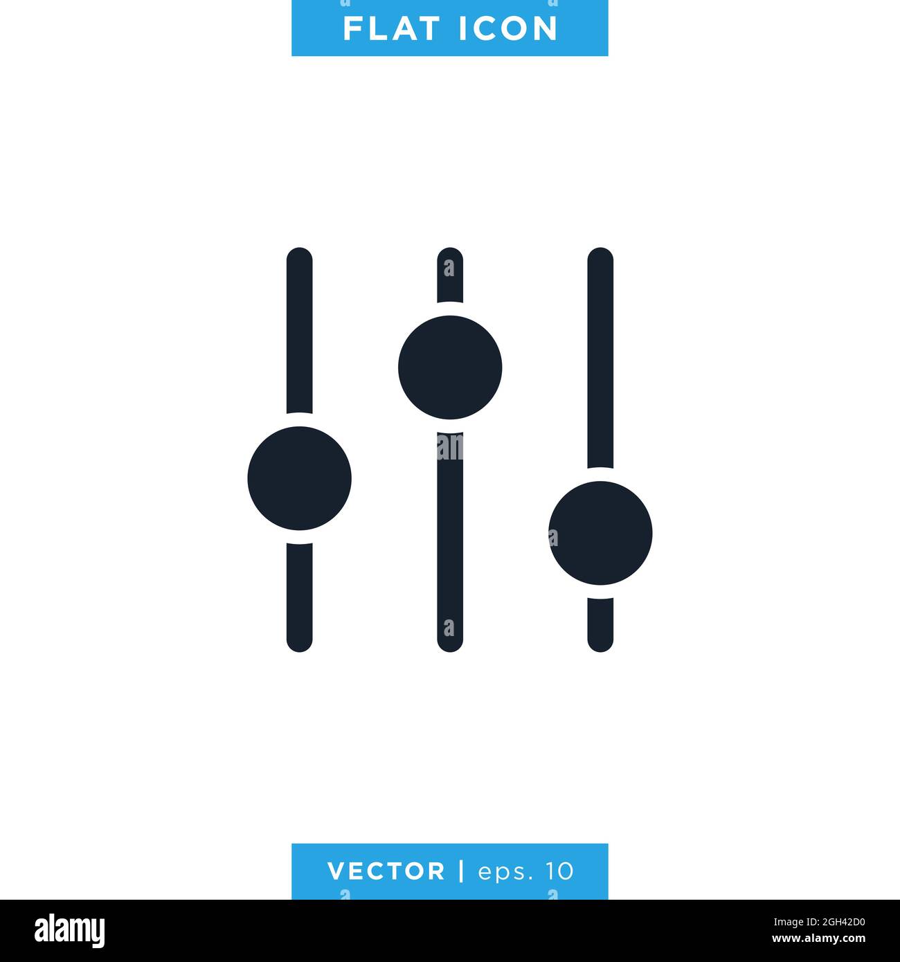 Equalizer icon vector stock illustration design template. Vector eps 10. Stock Vector