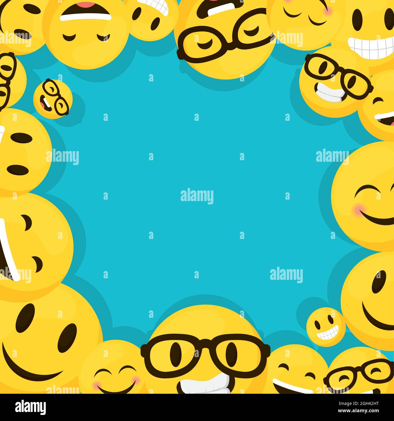 decorative emojis frame template design Stock Vector Image & Art Alamy