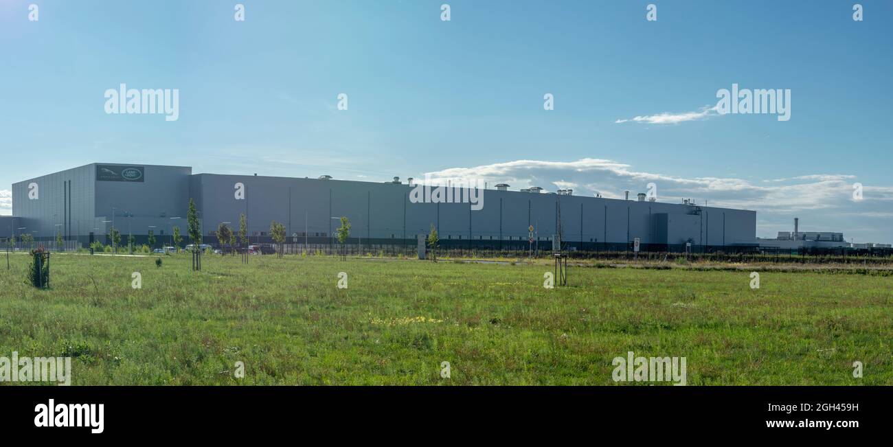 Nitra, Slovakia - September , 2, 2021 : Jaguar Land Rover manufacturing plant in Nitra, Slovakia. Stock Photo