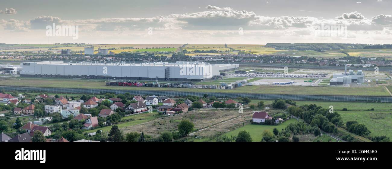 Nitra, Slovakia - September , 2, 2021 : Jaguar Land Rover manufacturing plant in Nitra, Slovakia. Stock Photo