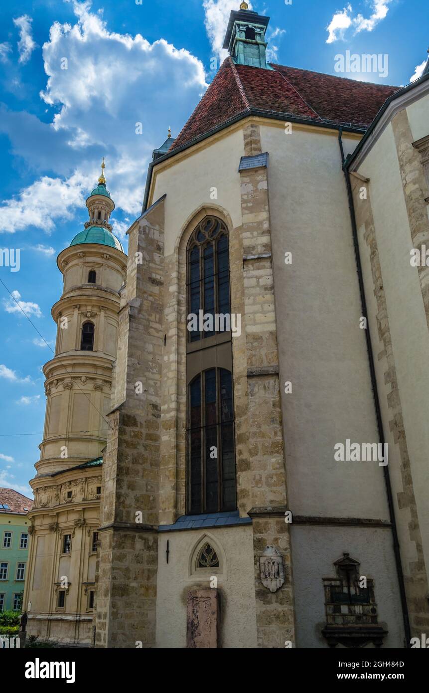 Religious architecture, view of a church in Graz, Austria Stock Photo ...