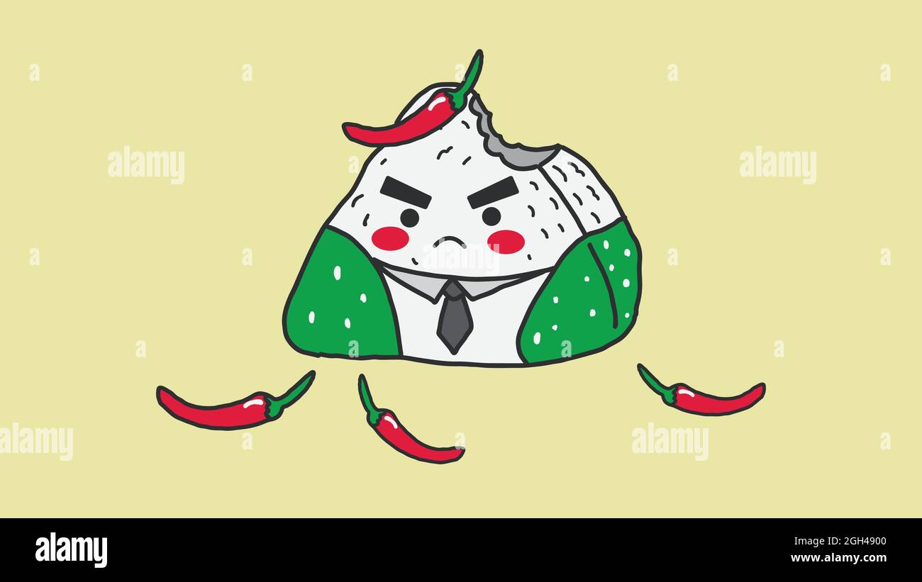 Hand drawn rice ball cartoon Stock Vector Image & Art Alamy