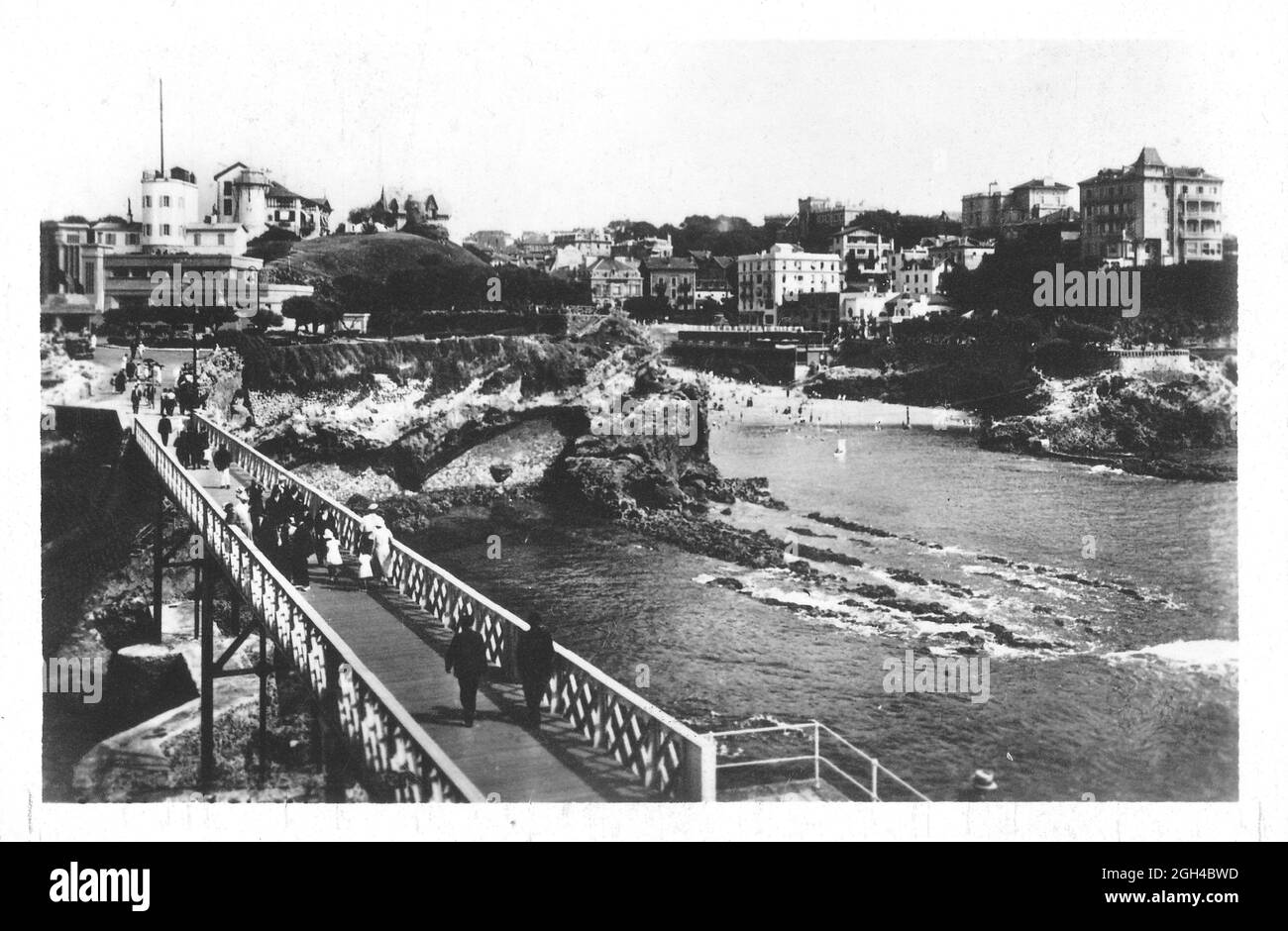 Biarritz Roche percée Atalaye Port Vieux 1930 Stock Photo