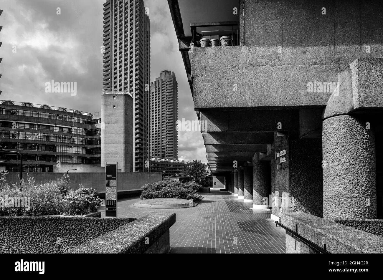 Views of the Barbican Centre brutalist architecture in London EC2 England UK Stock Photo