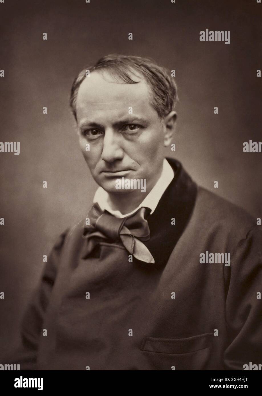 Vintage Photographic Portrait - Charles Baudelaire - Etienne Carjat  photograph. Stock Photo