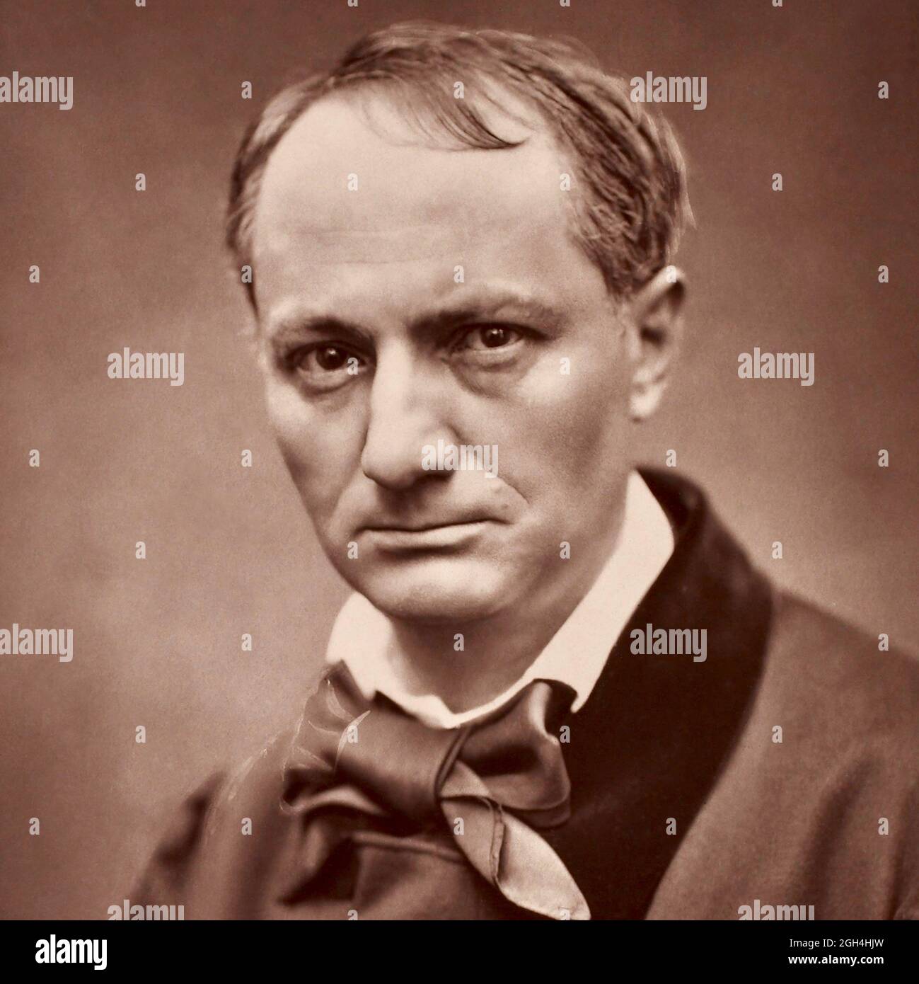 Vintage Photographic Portrait - Charles Baudelaire - Etienne Carjat Stock Photo
