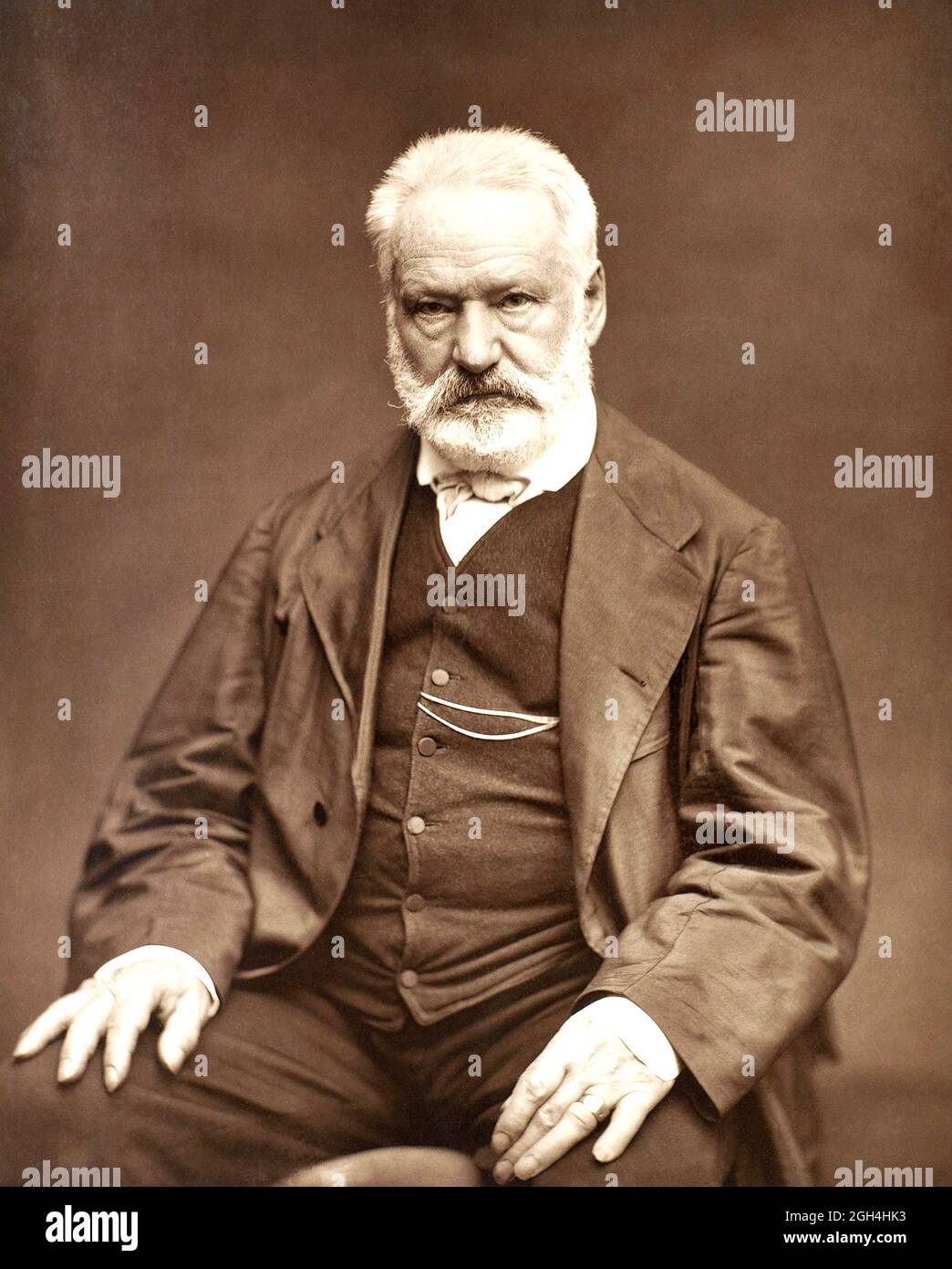 Vintage Photographic Portrait - Victor Hugo photograph by Etienne Carjat Stock Photo
