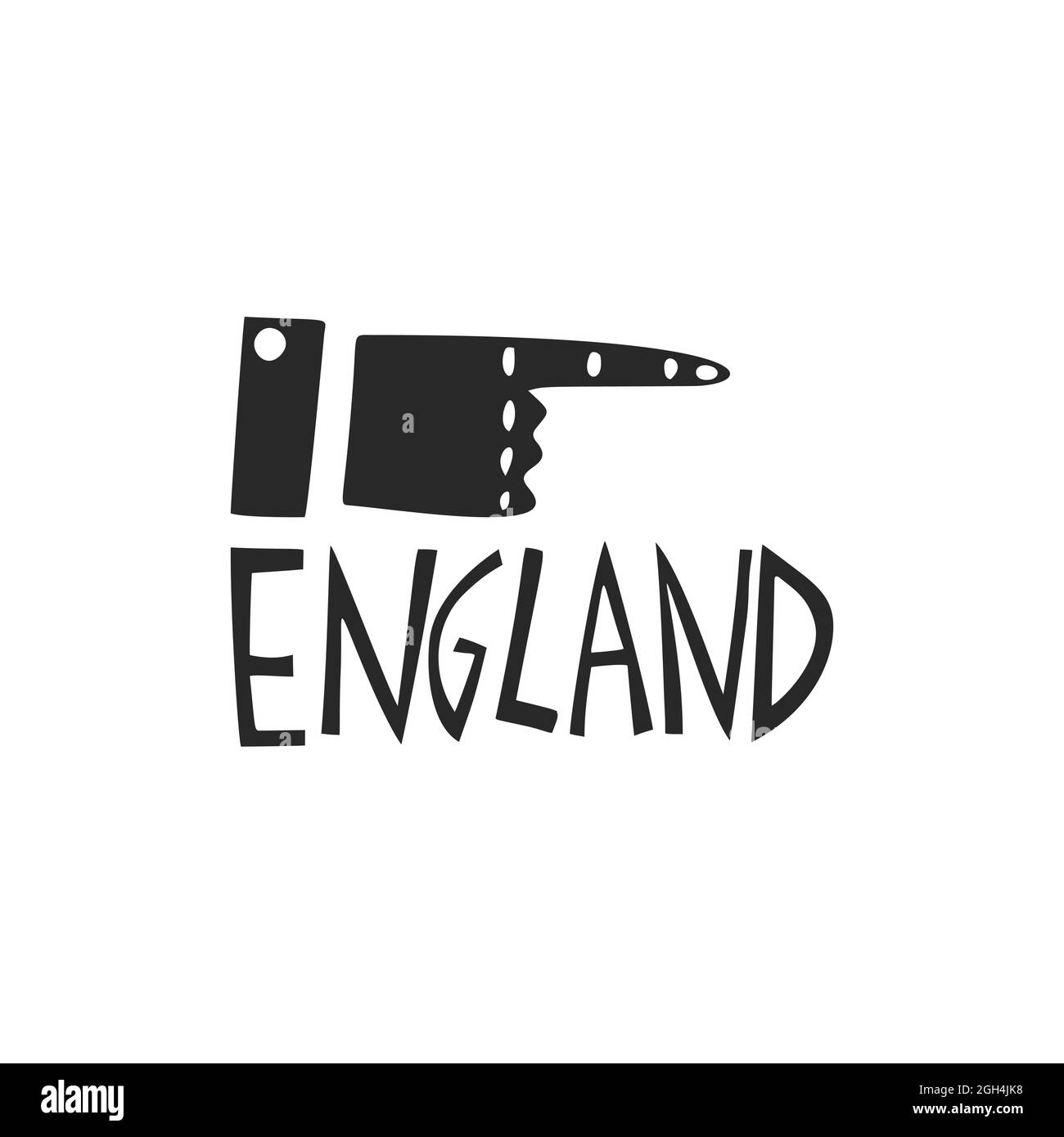 Vector hand drawn logo for England. Travel illustration. Hand drawn lettering illustration. Britain landmark Stock Vector